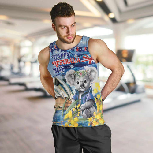 Koala Australia Day Men Tank Top Proud Aussie Sydney Opera House
