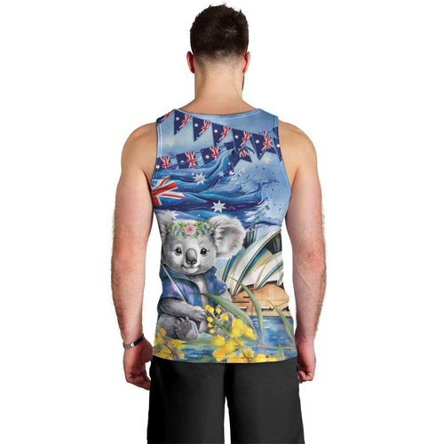 Koala Australia Day Men Tank Top Proud Aussie Sydney Opera House