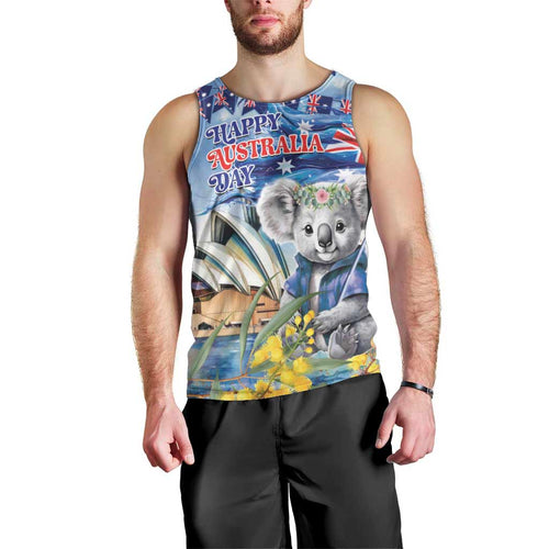 Koala Australia Day Men Tank Top Proud Aussie Sydney Opera House