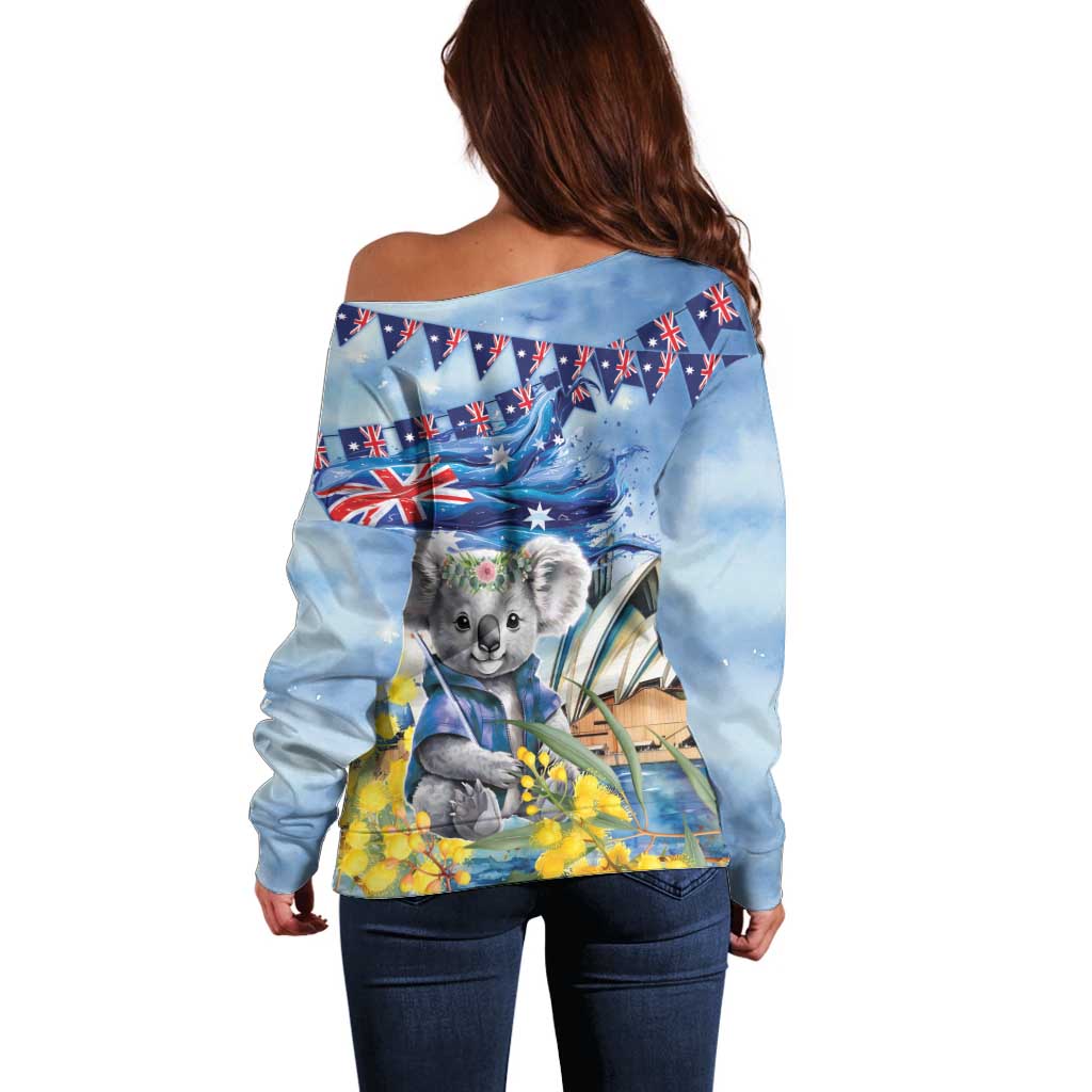 Koala Australia Day Off Shoulder Sweater Proud Aussie Sydney Opera House