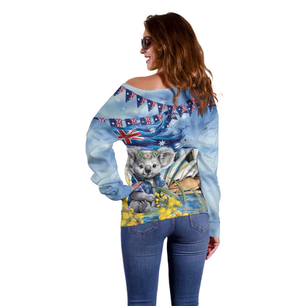 Koala Australia Day Off Shoulder Sweater Proud Aussie Sydney Opera House