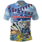 Koala Australia Day Polo Shirt Proud Aussie Sydney Opera House