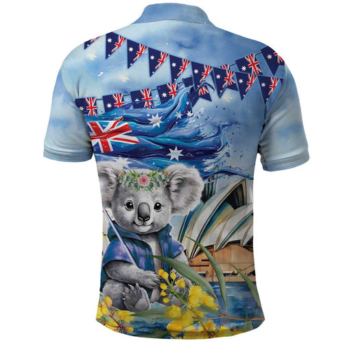 Koala Australia Day Polo Shirt Proud Aussie Sydney Opera House