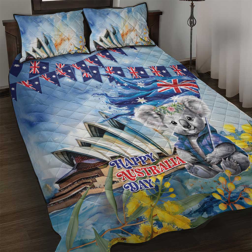 Koala Australia Day Quilt Bed Set Proud Aussie Sydney Opera House
