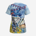 Koala Australia Day Scrub Top Proud Aussie Sydney Opera House - Aussie Hoodie
