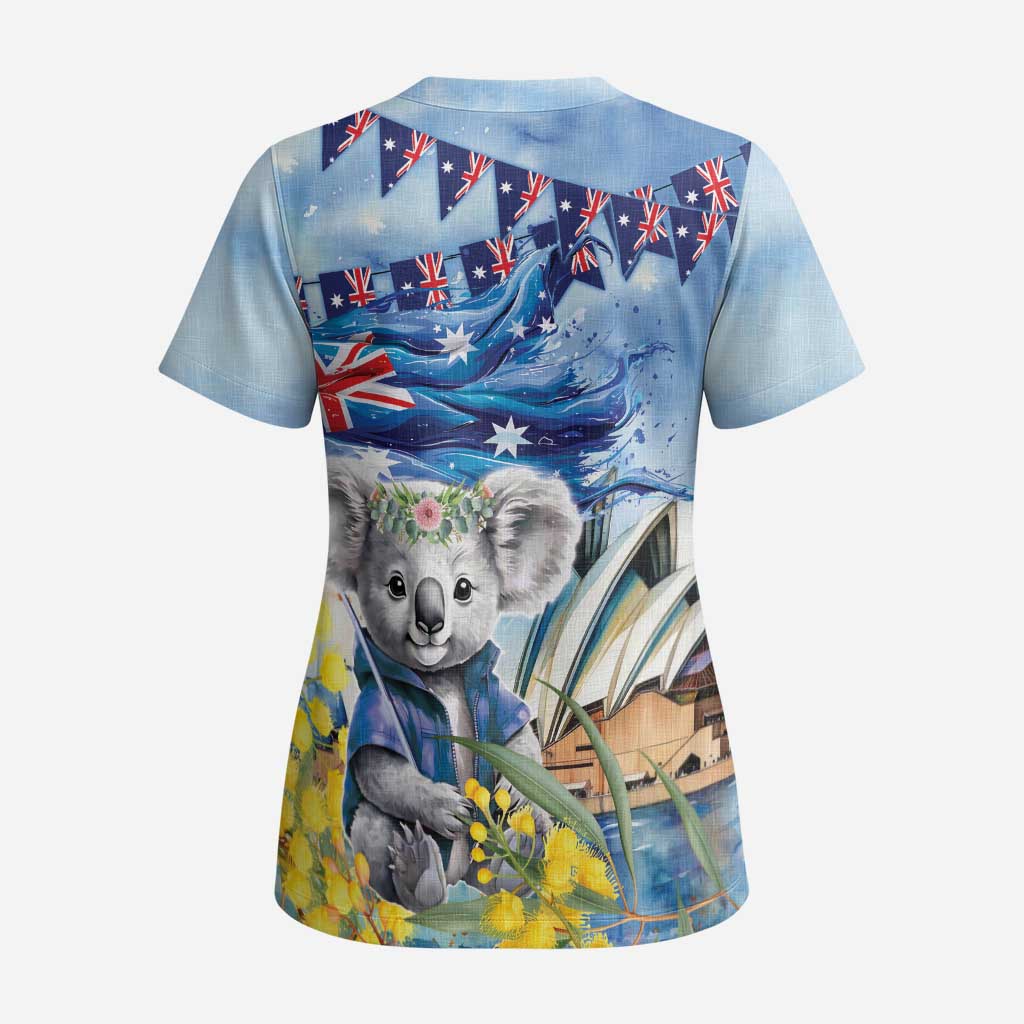 Koala Australia Day Scrub Top Proud Aussie Sydney Opera House - Aussie Hoodie