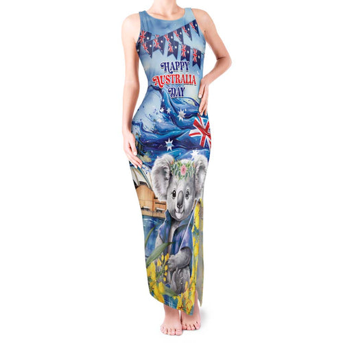 Koala Australia Day Tank Maxi Dress Proud Aussie Sydney Opera House