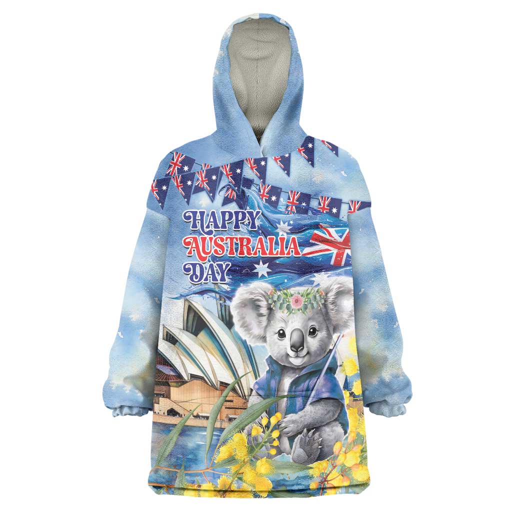 Koala Australia Day Wearable Blanket Hoodie Proud Aussie Sydney Opera House