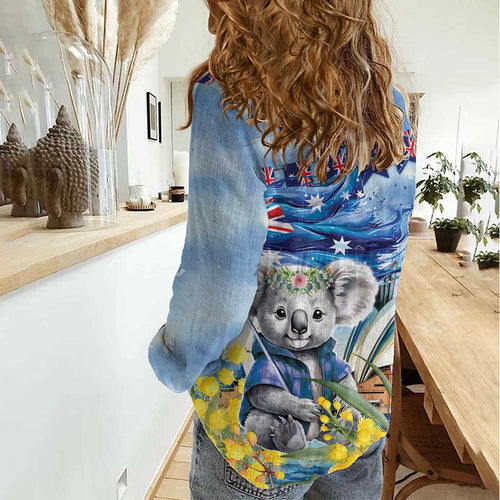Koala Australia Day Women Casual Shirt Proud Aussie Sydney Opera House