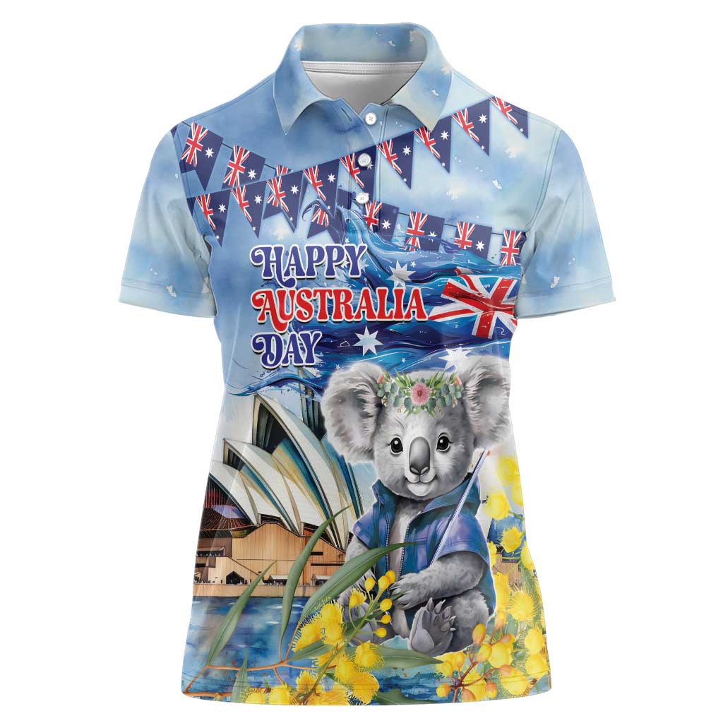 Koala Australia Day Women Polo Shirt Proud Aussie Sydney Opera House