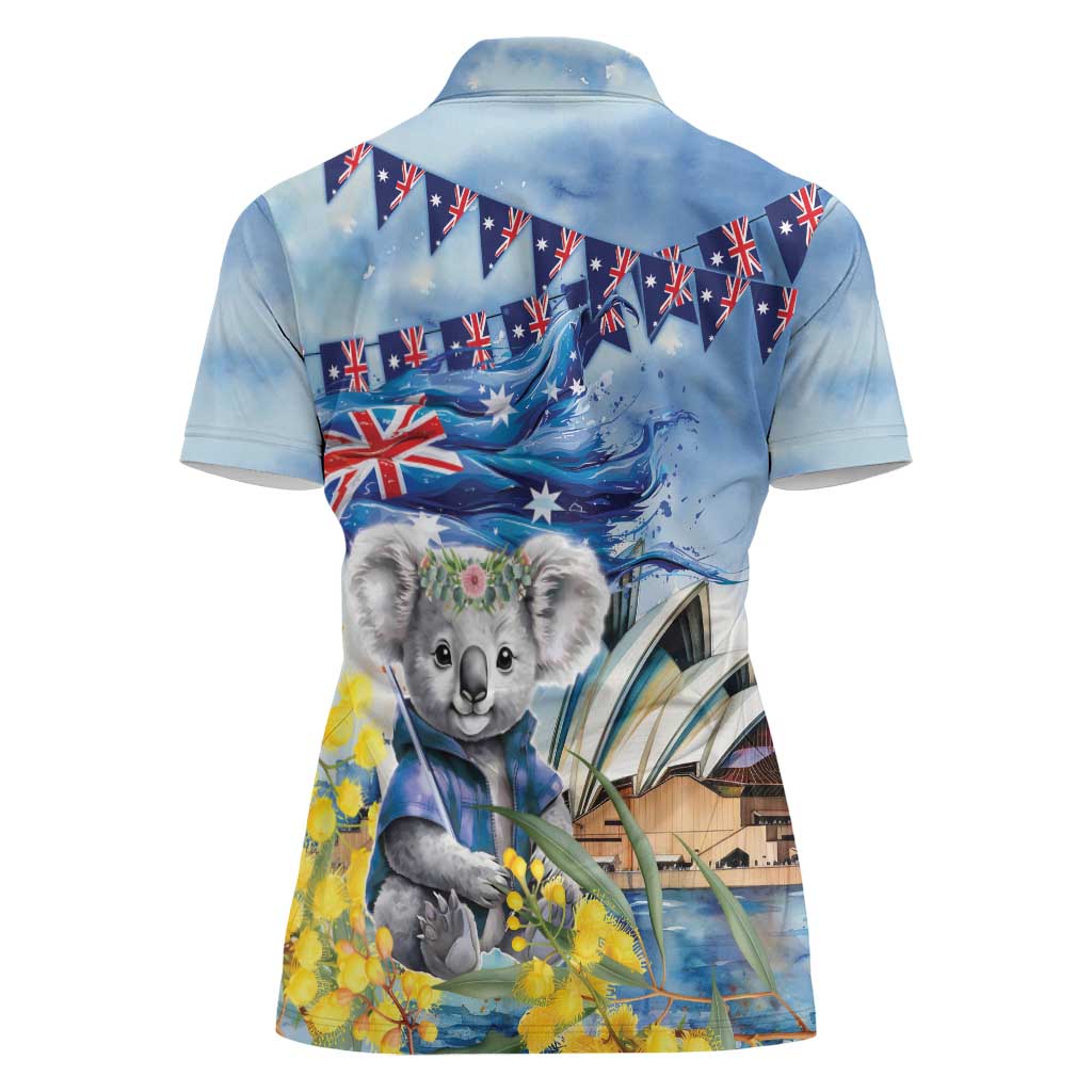 Koala Australia Day Women Polo Shirt Proud Aussie Sydney Opera House