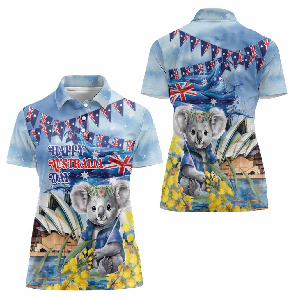 Koala Australia Day Women Polo Shirt Proud Aussie Sydney Opera House