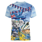 Koala Australia Day Women V-Neck T-Shirt Proud Aussie Sydney Opera House