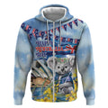Koala Australia Day Zip Hoodie Proud Aussie Sydney Opera House