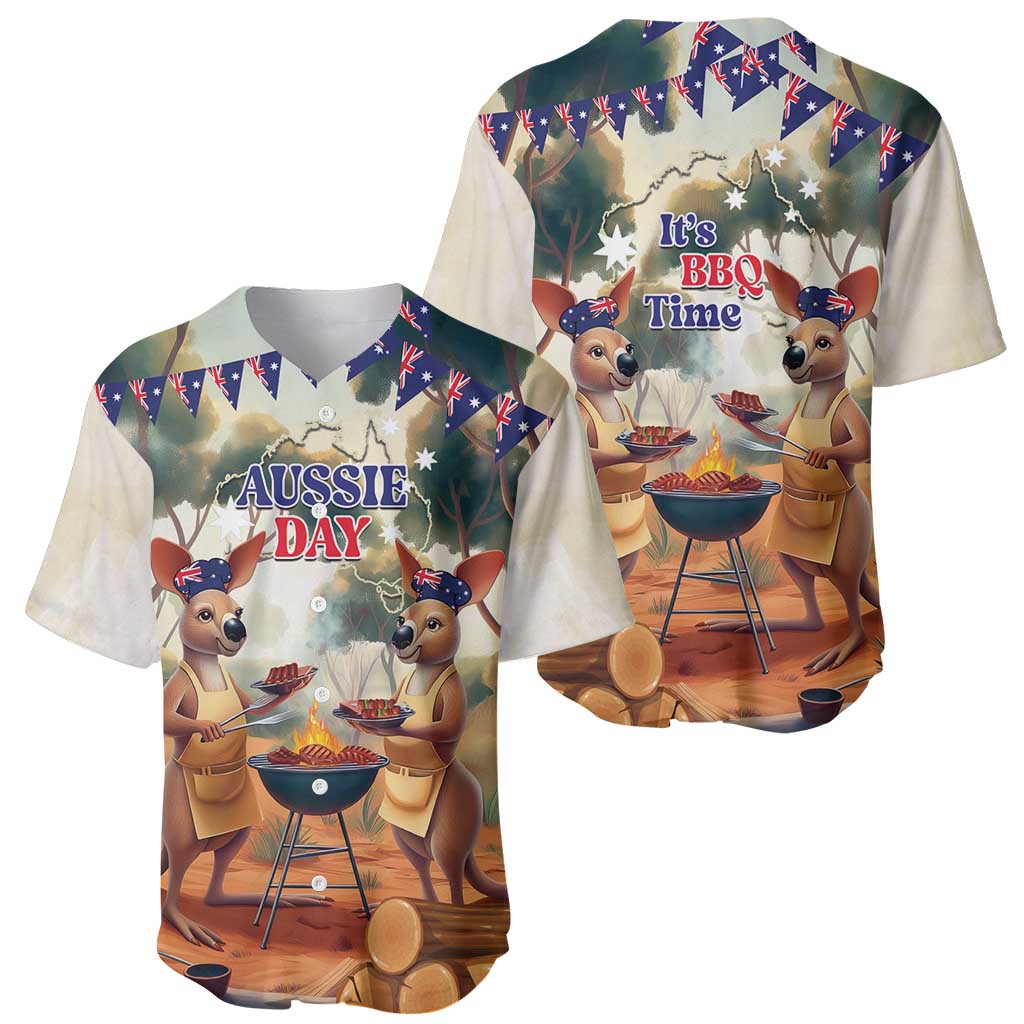 Kangaroos Australia Day Baseball Jersey It's Barbecue Time