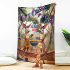 Kangaroos Australia Day Blanket It's Barbecue Time