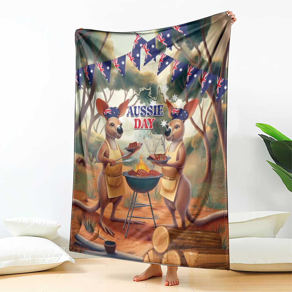 Kangaroos Australia Day Blanket It's Barbecue Time