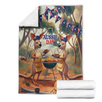 Kangaroos Australia Day Blanket It's Barbecue Time