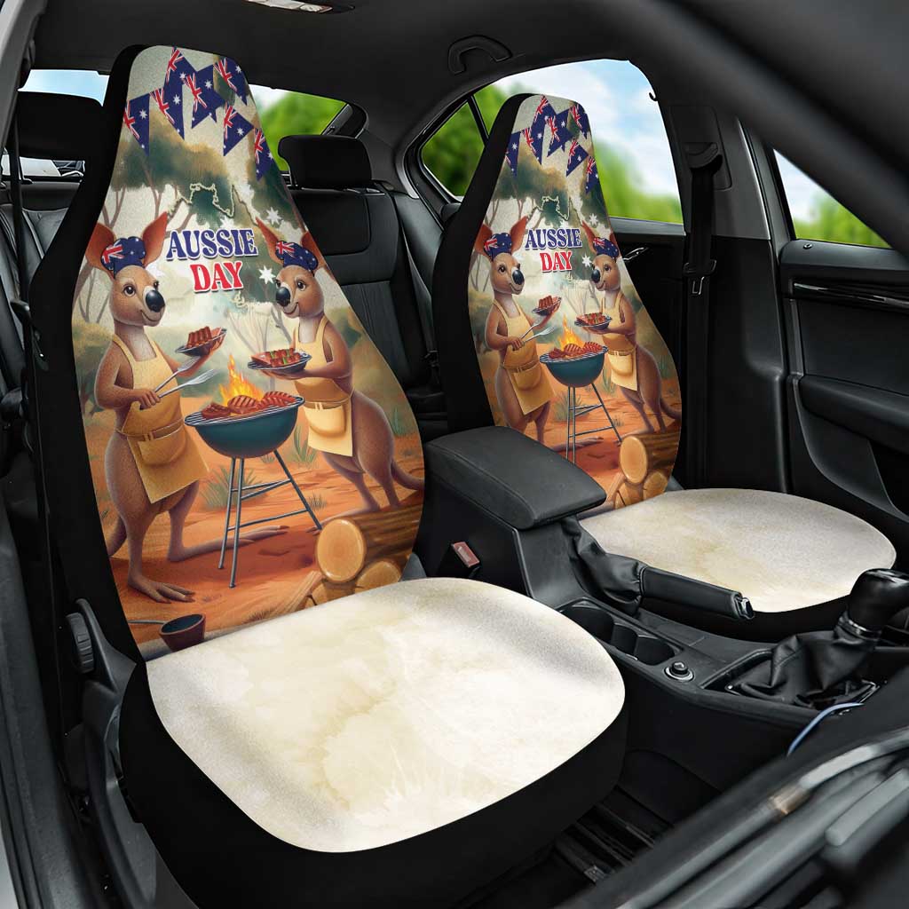 Kangaroos Australia Day Car Seat Cover It's Barbecue Time
