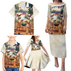 Kangaroos Australia Day Family Matching Puletasi and Hawaiian Shirt It's Barbecue Time