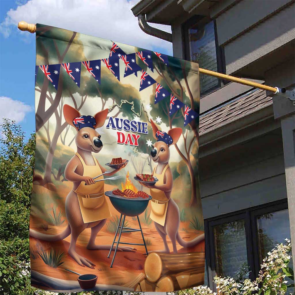 Kangaroos Australia Day Garden Flag It's Barbecue Time