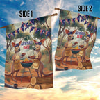 Kangaroos Australia Day Garden Flag It's Barbecue Time