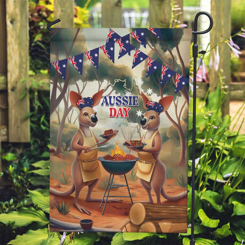 Kangaroos Australia Day Garden Flag It's Barbecue Time