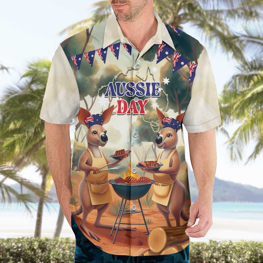 Kangaroos Australia Day Hawaiian Shirt It's Barbecue Time
