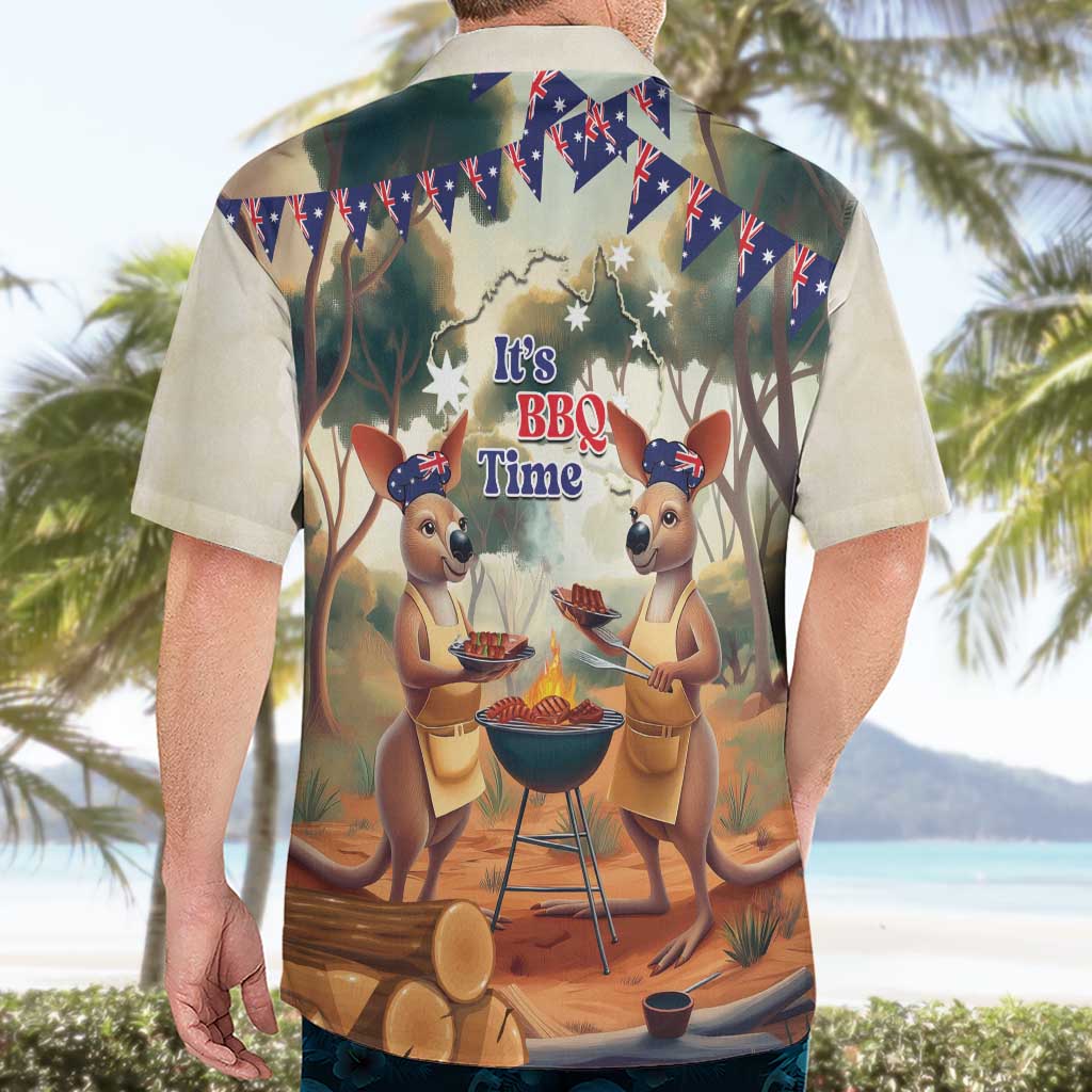 Kangaroos Australia Day Hawaiian Shirt It's Barbecue Time