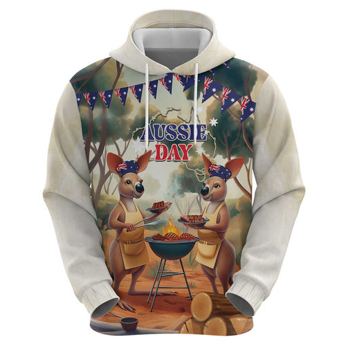 Kangaroos Australia Day Hoodie It's Barbecue Time