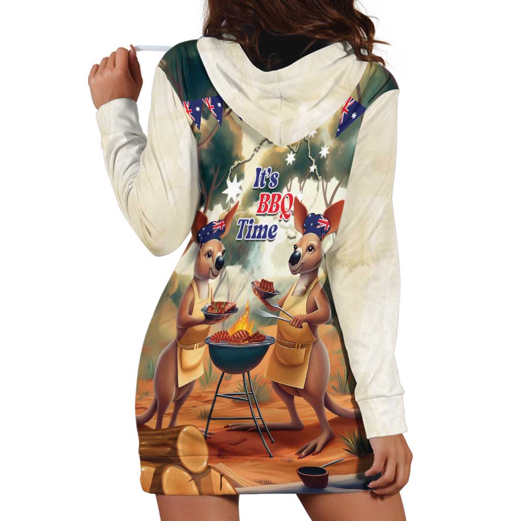 Kangaroos Australia Day Hoodie Dress It's Barbecue Time