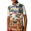 Kangaroos Australia Day Kid Polo Shirt It's Barbecue Time