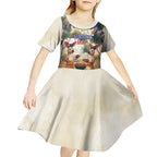 Kangaroos Australia Day Kid Short Sleeve Dress It's Barbecue Time