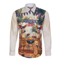 Kangaroos Australia Day Long Sleeve Button Shirt It's Barbecue Time