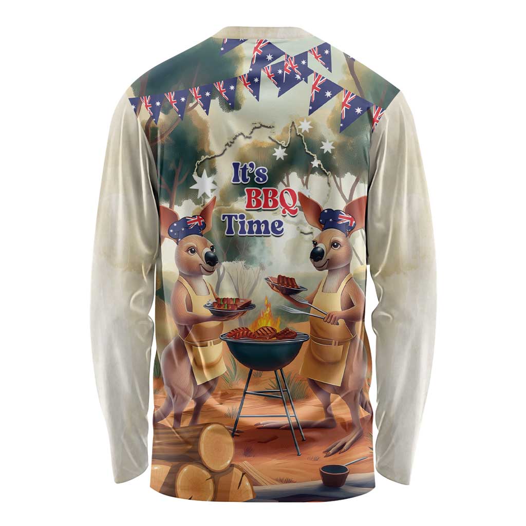 Kangaroos Australia Day Long Sleeve Shirt It's Barbecue Time
