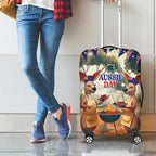 Kangaroos Australia Day Luggage Cover It's Barbecue Time