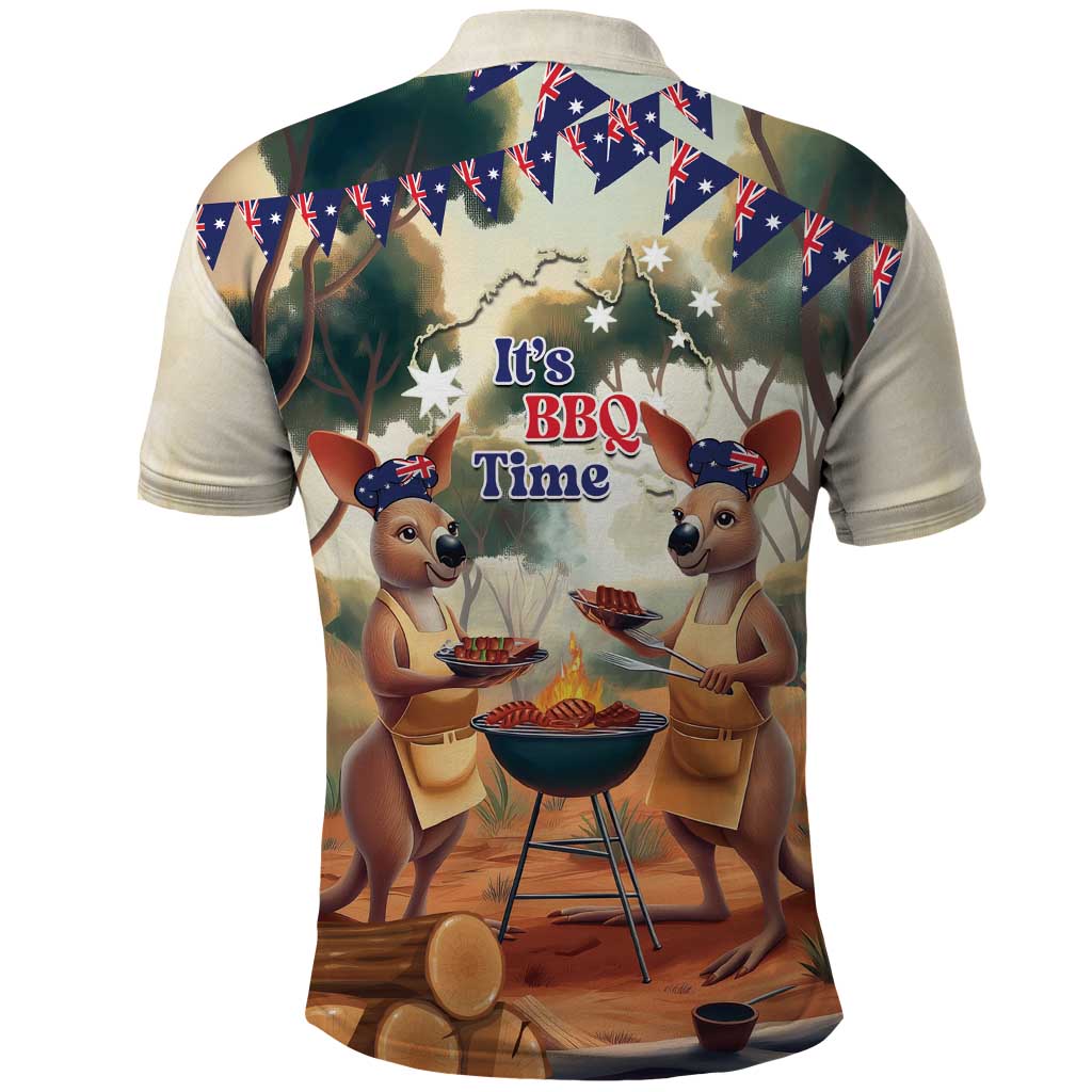 Kangaroos Australia Day Polo Shirt It's Barbecue Time