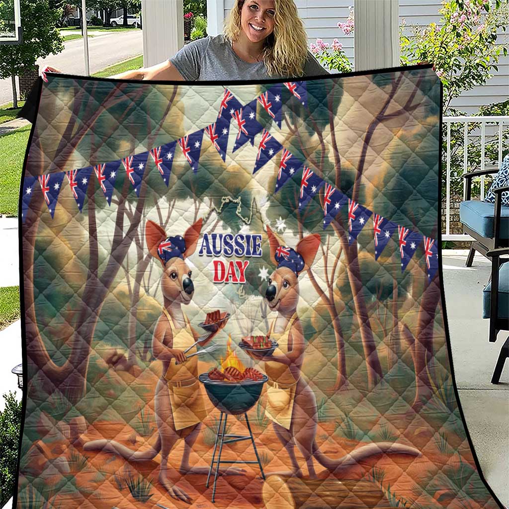 Kangaroos Australia Day Quilt It's Barbecue Time