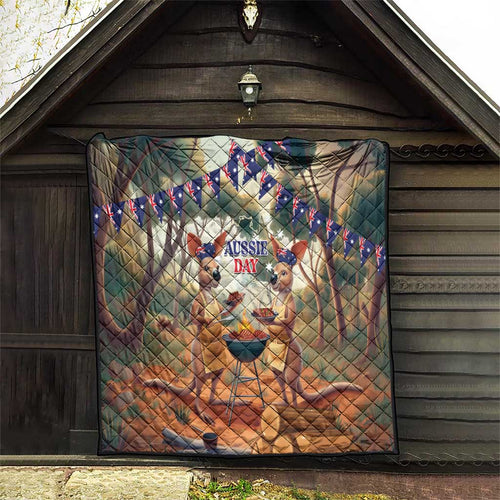 Kangaroos Australia Day Quilt It's Barbecue Time