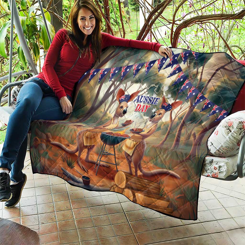 Kangaroos Australia Day Quilt It's Barbecue Time