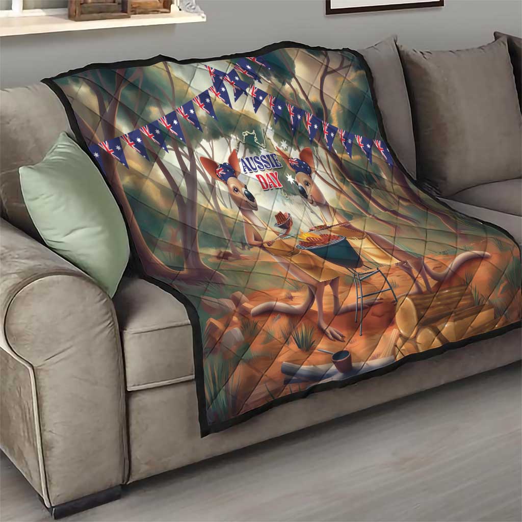 Kangaroos Australia Day Quilt It's Barbecue Time