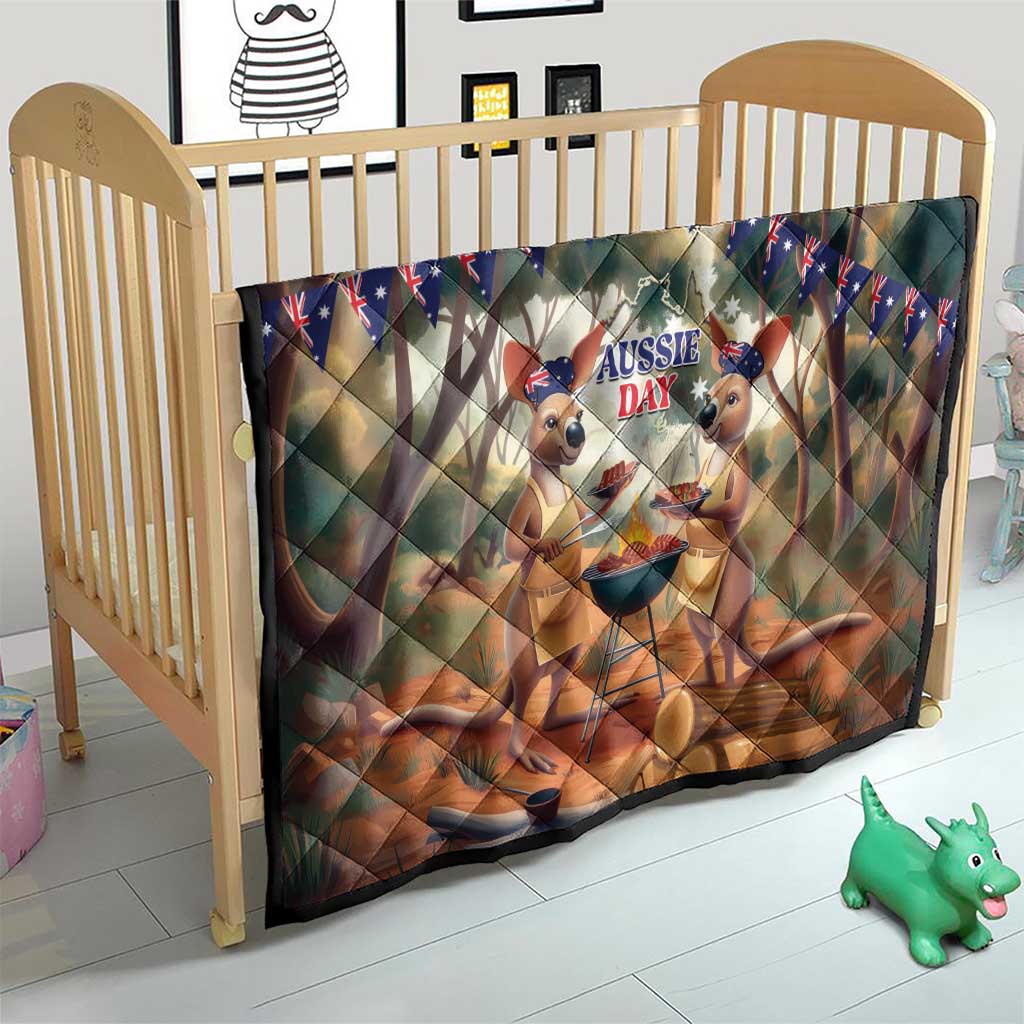 Kangaroos Australia Day Quilt It's Barbecue Time