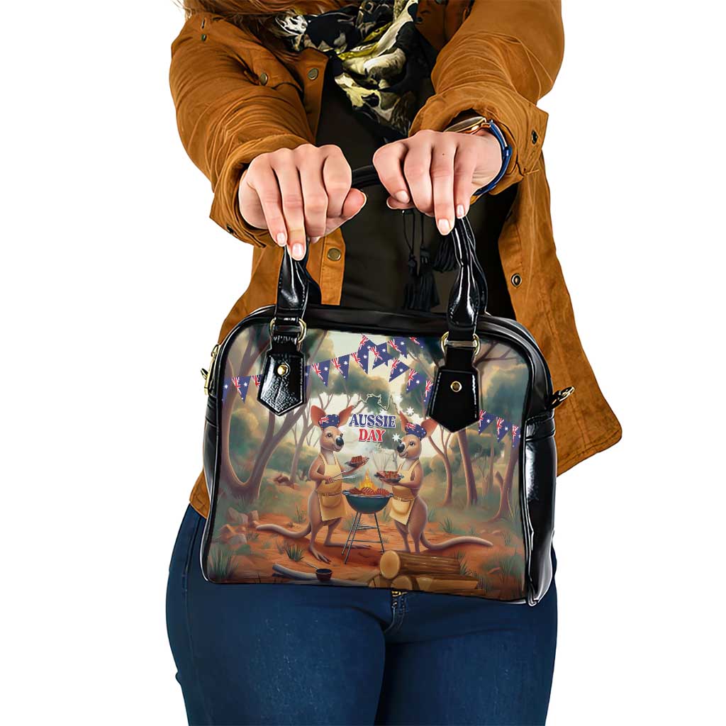 Kangaroos Australia Day Shoulder Handbag It's Barbecue Time