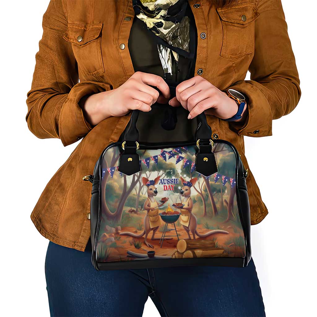 Kangaroos Australia Day Shoulder Handbag It's Barbecue Time