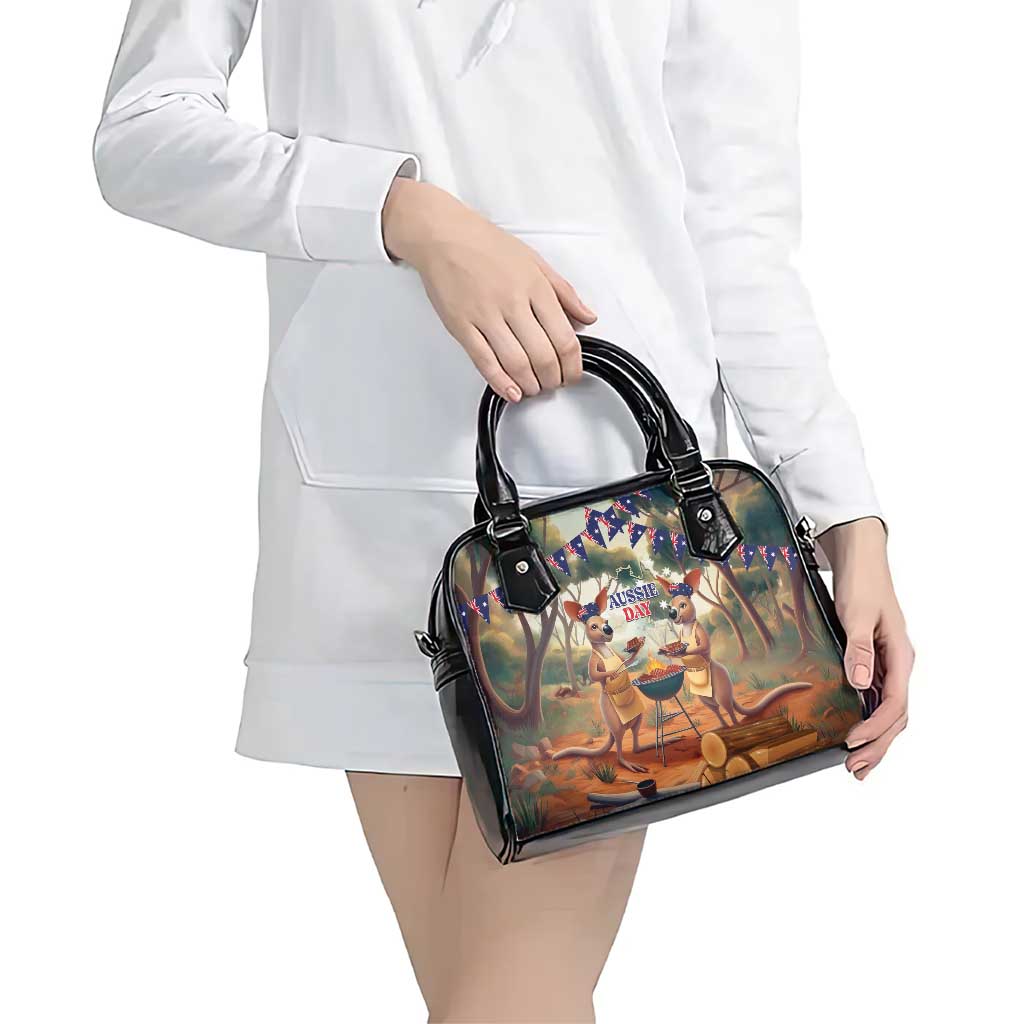 Kangaroos Australia Day Shoulder Handbag It's Barbecue Time