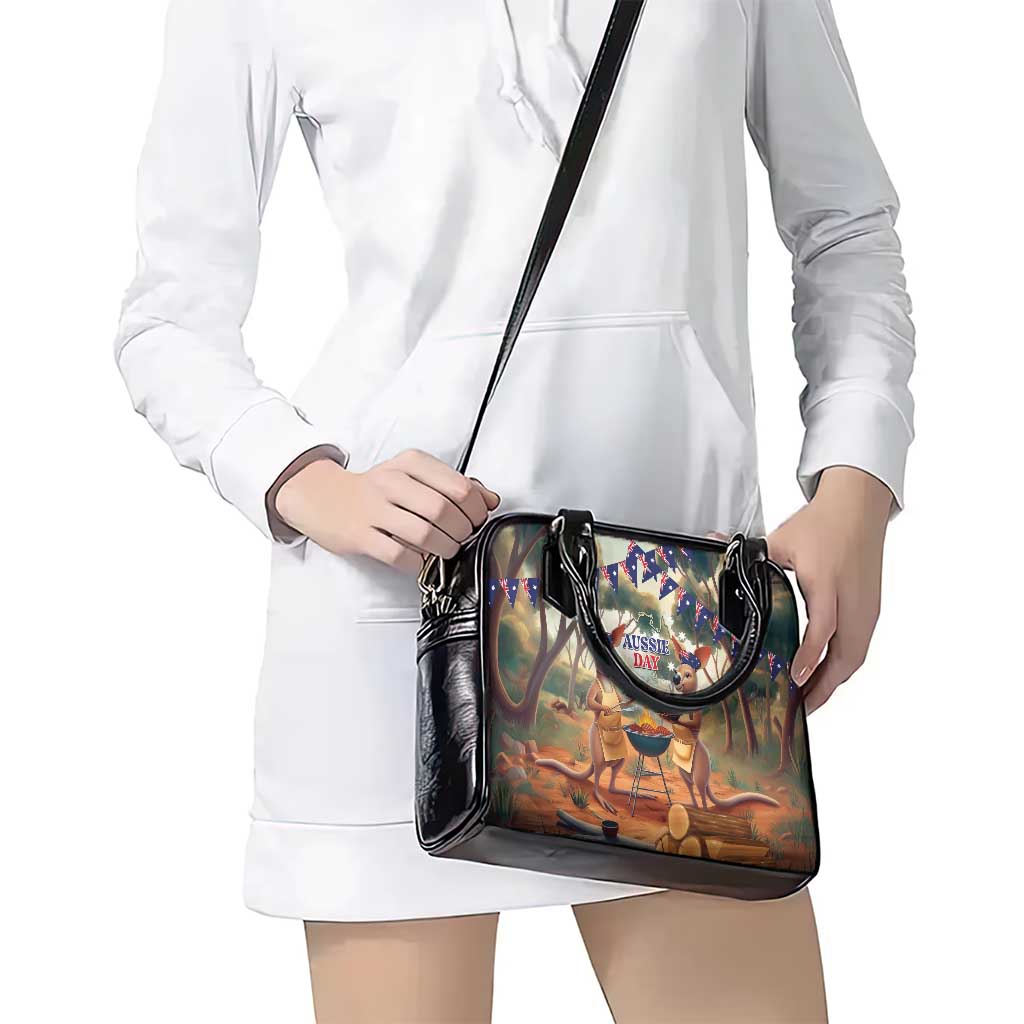 Kangaroos Australia Day Shoulder Handbag It's Barbecue Time