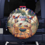 Kangaroos Australia Day Spare Tire Cover It's Barbecue Time