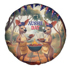 Kangaroos Australia Day Spare Tire Cover It's Barbecue Time