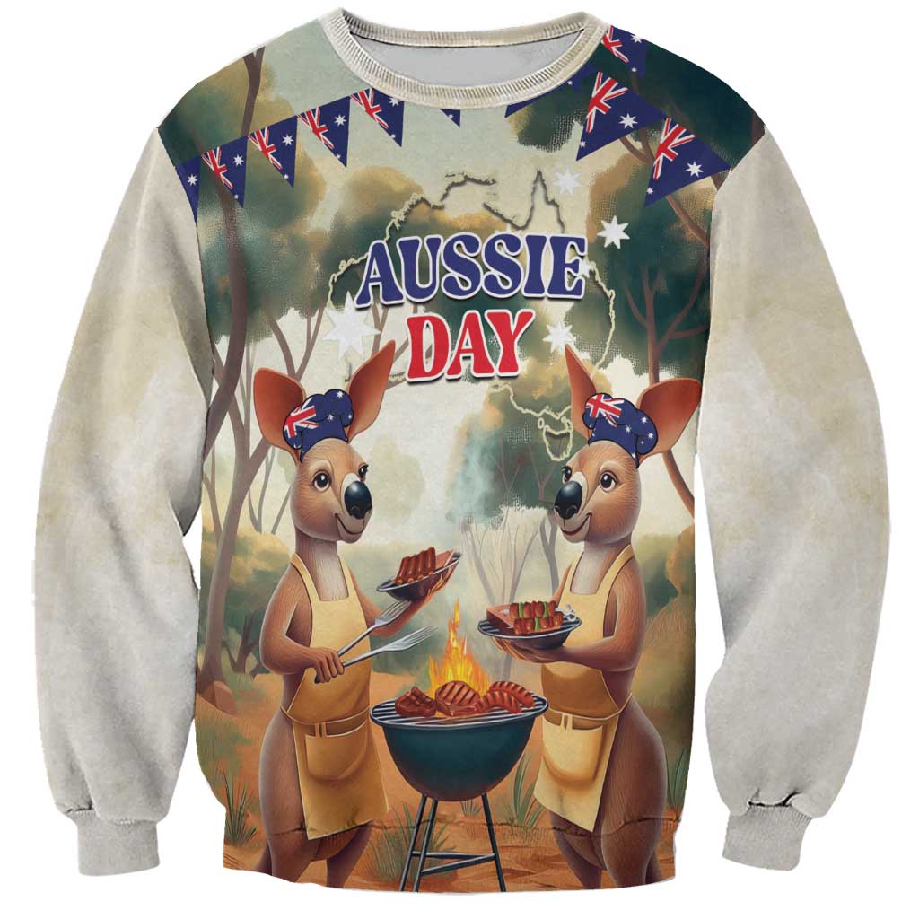 Kangaroos Australia Day Sweatshirt It's Barbecue Time