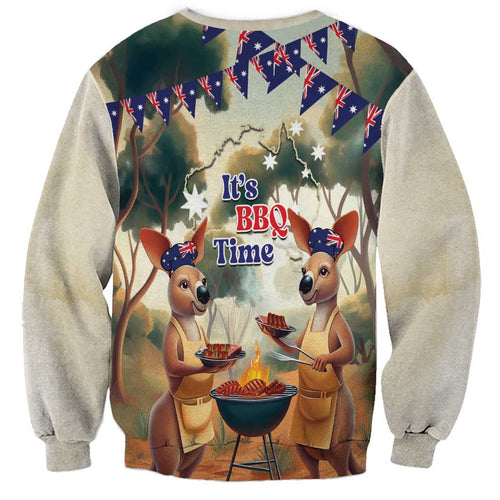 Kangaroos Australia Day Sweatshirt It's Barbecue Time